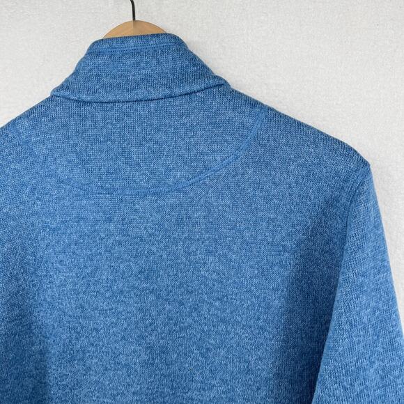 VERMONT COUNTRY STORE Sweater Mens L Fleece Jacket Mock Neck Full Zip Blue - Picture 7 of 16